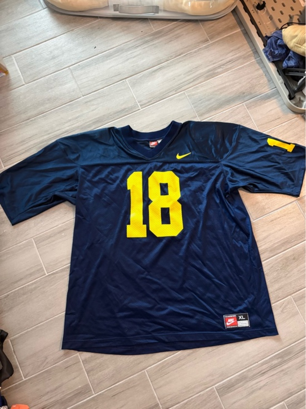 Vintage 90s Nike Michigan Wolverines Football Jersey Navy Men's XL Made in USA